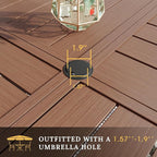 VICLLAX Round Patio Table with Adjustable Umbrella Hole - Image 5