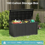 Outdoor Storage Box, Resin Deck Boxes Indoor and outdoor, Waterproof Storage - Image 2