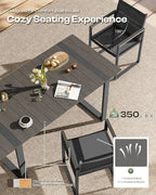 Outdoor Dining Set, HDPS + Aluminum Patio Table and Chairs Set - Image 3