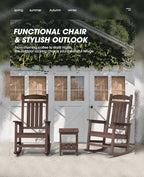 KINGYES HDPE Outdoor Rocking Chair Set of 4, All-Weather Poly Patio Rocking - Image 2