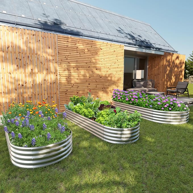 2PCS 8x2x1ft Galvanized Metal Raised Garden Bed Kit, Outdoor Planter Box - Image 7