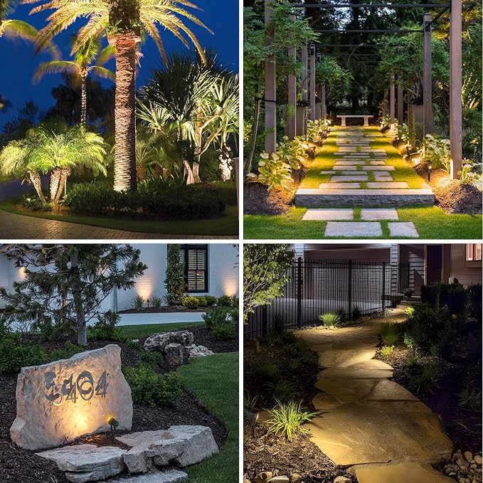 APONUO Solar Spot Lights Outdoor 4-in-1 Solar Landscape Lights Dusk to Dawn - Image 3