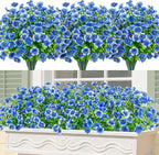 Bassion Artificial Flowers for Outdoors, 24 Bundles UV Resistant Fake Flowers by Bassion
