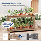 Outdoor Console Table, 440LBS Weight Capacity, 2-Tier Multifunctional Buffet - Image 4