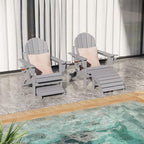 Sundale Outdoor Folding Plastic Adirondack Ottoman, All-Weather Adirondack - Image 7