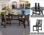 AMERLIFE 5 Piece HDPE Outdoor Dining Table & Chairs Set, All-Weather Patio - Image 6