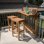 Christopher Knight Home Caribbean Outdoor Acacia Wood Balcony Bar Set, 3-Pcs Set - Image 2