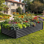 YITAHOME 8x4x1.5ft Large Raised Garden Bed Kit, Galvanized Metal Planter Box - Image 2