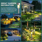 GIGALUMI Solar Lights Outdoor Waterproof, 12 Pack, Stainless Steel LED Solar - Image 2