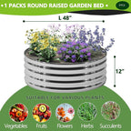 2PCS 4x4x1FT Galvanized Raised Garden Bed Kit, Vegetable Boxes-Round Metal - Image 2