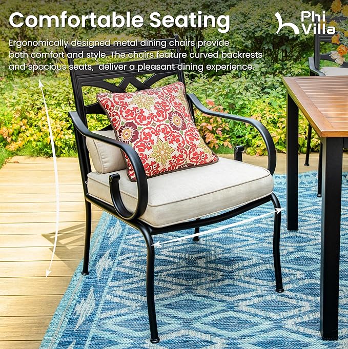 PHI VILLA Outdoor Patio Dining Set - Image 5