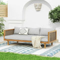 LUMISOL Patio Daybed with Rattan Armrests by LUMISOL