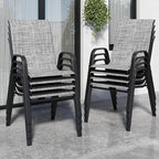 Patio Chairs Set of 8, Stackable Outdoor Dining Chairs by Vimstora