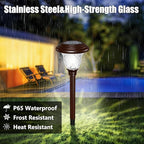 BEAU JARDIN 8 Pack Solar Pathway Lights White+Color Changing Stainless Steel 3 - Image 2