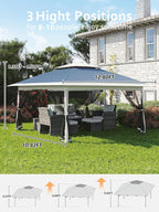 13 X 13FT Pop Up Gazebo, Canopy Tent, Gazebos on Clearance, Patio Folding Canopy - Image 5
