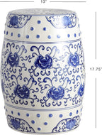 JONATHAN Y TBL1000A Lotus Flower 17.8" Chinoiserie Ceramic Drum Indoor/Outdoor - Image 3