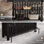 Tribesigns Black Large Home Bar Unit, 2-Tier Mini Bar Table Height Pub Table - Image 7