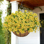Artificial Faux Hanging Mums Plants Flowers Basket - Image 8