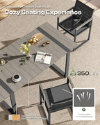 Outdoor Dining Set, HDPS + Aluminum Patio Table and Chairs Set - Image 3