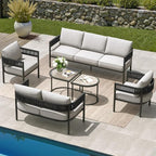 Grand patio 6-Piece Outdoor Furniture Set, 7 Seats Wicker Sofa Conversation Set - Image 3