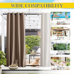NICETOWN 2 Panels Blackout Patio Waterproof Outdoor Curtains, Insulated Top & - Image 7