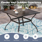 5 Piece Patio Dining Set for 4, 37”x37” Square Table - Image 7