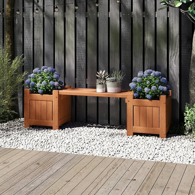 Giantex 2-in-1 Outdoor Bench - Image 2