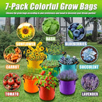 15 Gallon Grow Bags, 7 Pack Colorful Fabric Plant Pots - Image 6