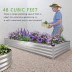 12x4x1FT Galvanized Raised Garden Bed Kit, Vegetable Boxes-Rectangle Metal - Image 6