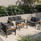 Aoxun Aluminum Outdoor Patio Furniture Set, 7 Seats Outdoor Sectional by Aoxun