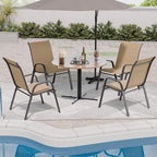 Patio Chairs Set of 4, Outdoor Dining Chairs Stackable - Image 4