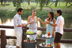 Keter Modern Cool Bar Outdoor Patio Furniture and Hot Tub Side Table - Image 10