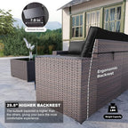 Kullavik Outdoor Patio Furniture Set, 12 Pieces Sectional Rattan Sofa Set Brown - Image 2