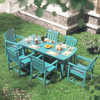 HDPE Outdoor Dining Set, Patio Table and Chairs Set, All-Weather 7-Piece - Image 8