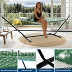 Double Hammock with Heavy-Duty Steel Stand, 2 Person Portable Hammock, 450LBS - Image 4