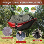 Camping Hammock with Net, Portable Lightweight Double Hammocks with Tree Straps - Image 3