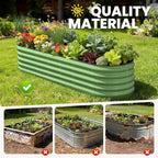 Galvanized Raised Garden Bed 8x2x1.5 FT, Oval Metal Raised Garden Bed Outdoor - Image 2