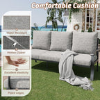 HOMREST Outdoor Couch Aluminum Patio Furniture Sofa, 3-Seat All-Weather Metal - Image 5
