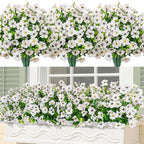 Bassion Artificial Flowers for Outdoors, 24 Bundles UV Resistant Fake Flowers by Bassion