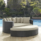 Modway EEI-1982-CHC-BEI Sojourn Wicker Rattan Outdoor Patio Sunbrella Fabric - Image 2