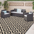 SAND MINE Waterproof Outdoor Rug 8x8 ft, Plastic Reversible Rug, Modern Area Rug by SANDMIND