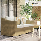 Outsunny 3 Seater Patio Sofa, Wicker Sofa - Image 2