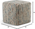 SIMPLIHOME Zoey Cube Pouf – 18 inch Wide Upholstered Wool and Cotton Ottoman in - Image 9