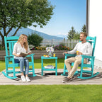 SERWALL HDPE Outdoor Rocking Chair Set of 2, Patio Rocking Chairs, All-Weather - Image 2