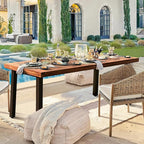 Devoko Home Acacia Wood Dining Table 6-Person Indoor Outdoor Table - Image 4