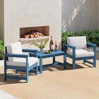SERWALL 3 Pieces HDPE Outdoor Sofa Bistro Set by SERWALL