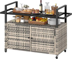 DWVO XXL Patio Storage Cabinet, Outdoor Bar Cart by DWVO