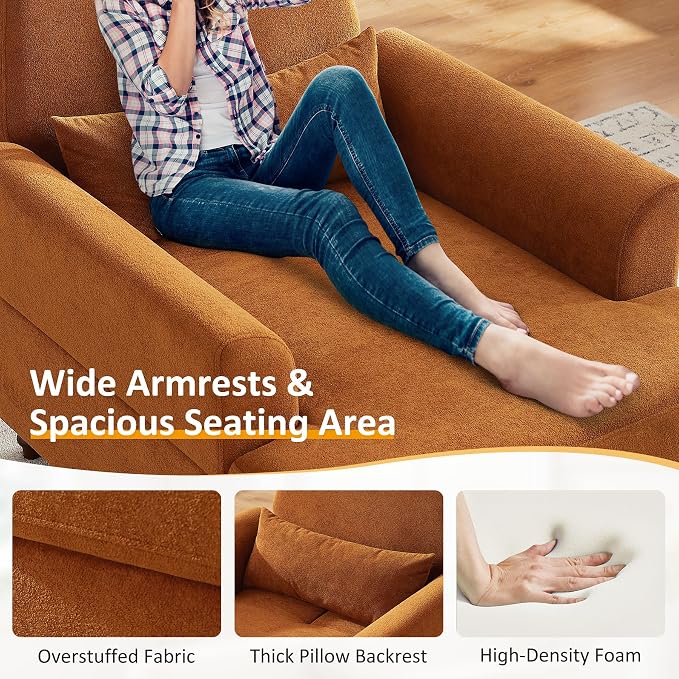 Chaise Lounge Chair Indoor Set of 2, Oversized Accent Chair - Image 4
