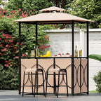 Tangkula 3-Piece Patio Bar Set, Grill Gazebo & 2 Bar Stools - Image 2