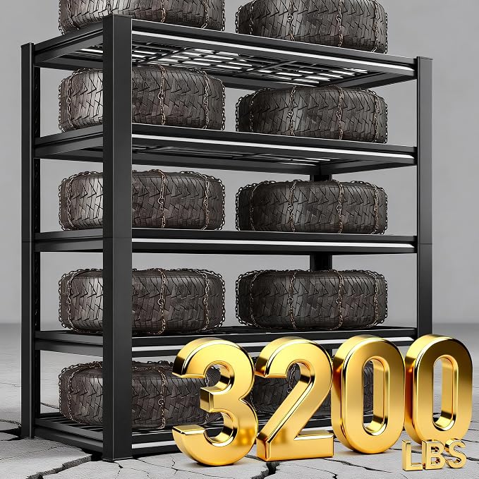 REIBII Garage Shelving 3200LBS, 5-Tier Storage Shelves, Adjustable Industrial - Image 4